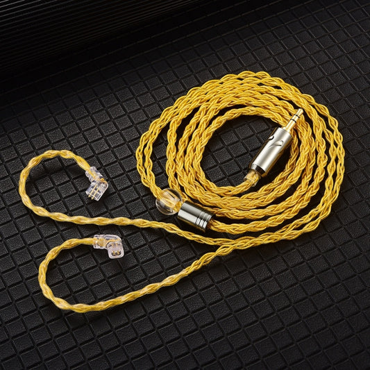 QKZ T1 8 Core TC Silver Plated 3.5mm 0.75mm 2PIN HIFI Earphone Update Cable(Yellow) by QKZ