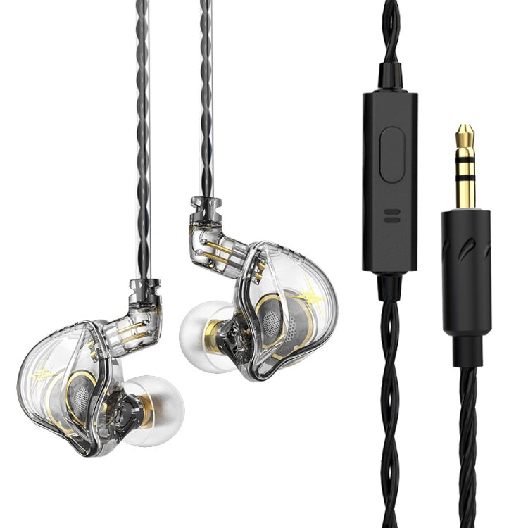 QKZ ZXT Sports In-ear Wired Control Plug HIFI Stereo Stage Monitor Earphone, Style:with Mic(Transparent) by QKZ