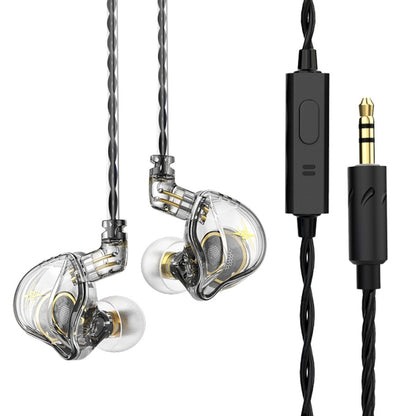 QKZ ZXT Sports In-ear Wired Control Plug HIFI Stereo Stage Monitor Earphone, Style:with Mic(Transparent) by QKZ