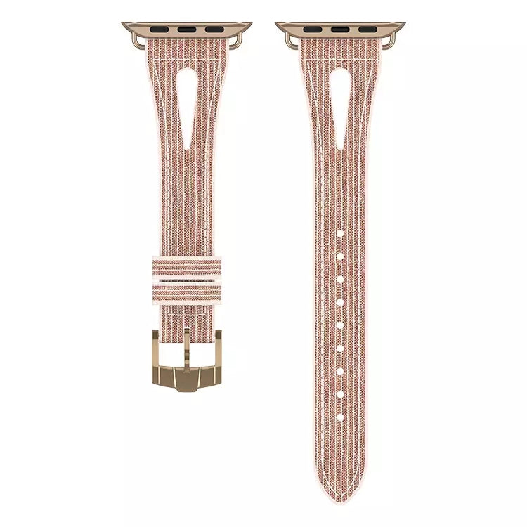 Slim Glitter Watch Band For Apple Watch Ultra 49mm&Watch Ultra 2 49mm / Series 9&8&7 45mm / SE 3&SE 2&6&SE&5&4 44mm / 3&2&1 42mm(Gold) by bashfashion