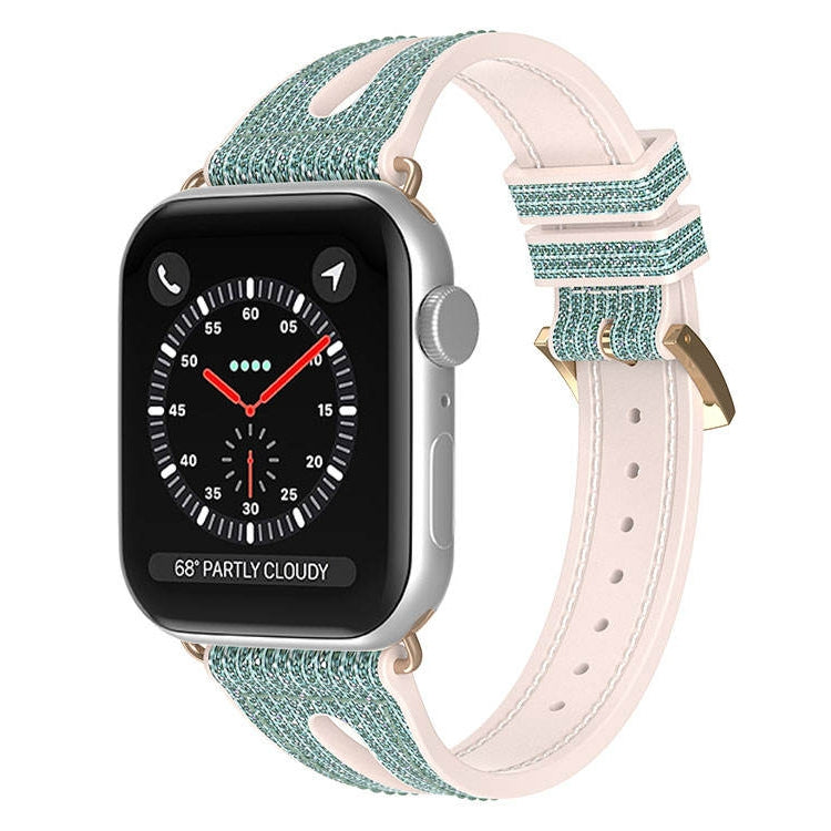 Slim Glitter Watch Band For Apple Watch Ultra 49mm&Watch Ultra 2 49mm / Series 9&8&7 45mm / SE 3&SE 2&6&SE&5&4 44mm / 3&2&1 42mm(Blue) by bashfashion