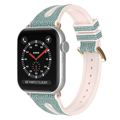 Slim Glitter Watch Band For Apple Watch Ultra 49mm&Watch Ultra 2 49mm / Series 9&8&7 45mm / SE 3&SE 2&6&SE&5&4 44mm / 3&2&1 42mm(Blue) by bashfashion