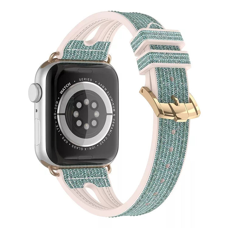 Slim Glitter Watch Band For Apple Watch Ultra 49mm&Watch Ultra 2 49mm / Series 9&8&7 45mm / SE 3&SE 2&6&SE&5&4 44mm / 3&2&1 42mm(Blue) by bashfashion