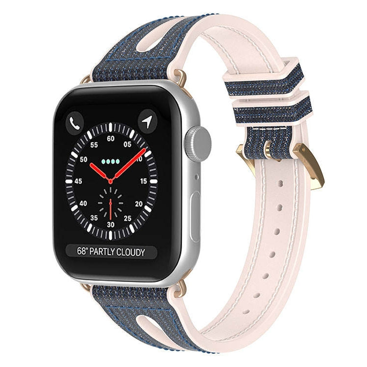 Slim Glitter Watch Band For Apple Watch Ultra 49mm&Watch Ultra 2 49mm / Series 9&8&7 45mm / SE 3&SE 2&6&SE&5&4 44mm / 3&2&1 42mm(Midnight Blue) by bashfashion
