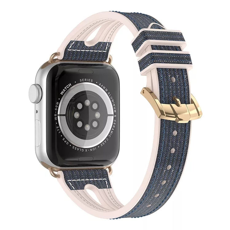 Slim Glitter Watch Band For Apple Watch Ultra 49mm&Watch Ultra 2 49mm / Series 9&8&7 45mm / SE 3&SE 2&6&SE&5&4 44mm / 3&2&1 42mm(Midnight Blue) by bashfashion