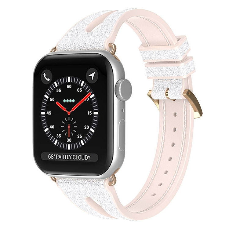 Slim Glitter Watch Band For Apple Watch Ultra 49mm&Watch Ultra 2 49mm / Series 9&8&7 45mm / SE 3&SE 2&6&SE&5&4 44mm / 3&2&1 42mm(Silver) by bashfashion