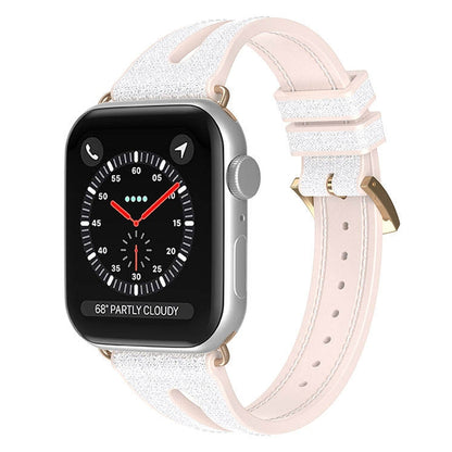 Slim Glitter Watch Band For Apple Watch Ultra 49mm&Watch Ultra 2 49mm / Series 9&8&7 45mm / SE 3&SE 2&6&SE&5&4 44mm / 3&2&1 42mm(Silver) by bashfashion
