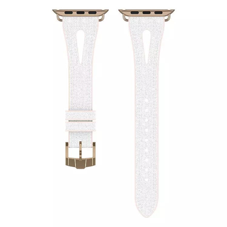 Slim Glitter Watch Band For Apple Watch Ultra 49mm&Watch Ultra 2 49mm / Series 9&8&7 45mm / SE 3&SE 2&6&SE&5&4 44mm / 3&2&1 42mm(Silver) by bashfashion