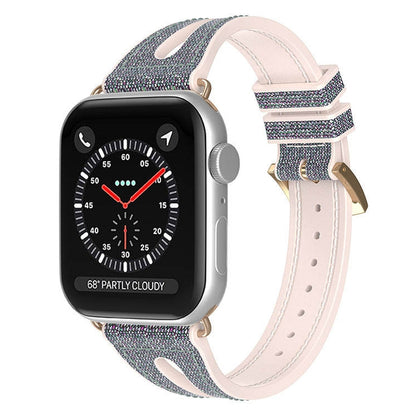 Slim Glitter Watch Band For Apple Watch Ultra 49mm&Watch Ultra 2 49mm / Series 9&8&7 45mm / SE 3&SE 2&6&SE&5&4 44mm / 3&2&1 42mm(Black) by bashfashion