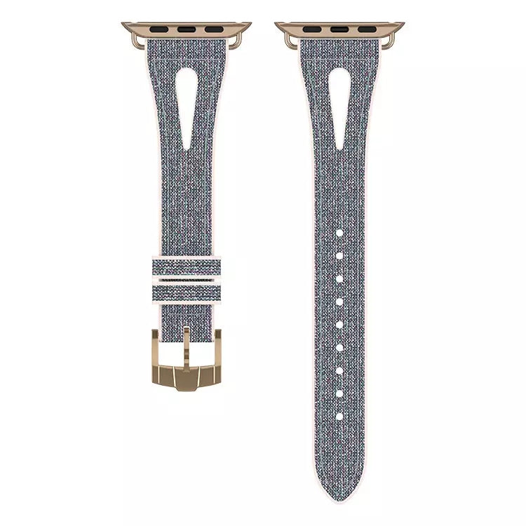 Slim Glitter Watch Band For Apple Watch Ultra 49mm&Watch Ultra 2 49mm / Series 9&8&7 45mm / SE 3&SE 2&6&SE&5&4 44mm / 3&2&1 42mm(Black) by bashfashion