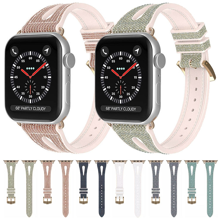 Slim Glitter Watch Band For Apple Watch Ultra 49mm&Watch Ultra 2 49mm / Series 9&8&7 45mm / SE 3&SE 2&6&SE&5&4 44mm / 3&2&1 42mm(Blue) by bashfashion