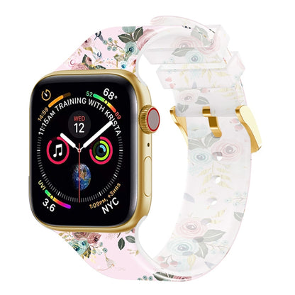 Square Buckle Transparent Watch Band For Apple Watch Series 9&8&7 41mm / SE 3&SE 2&6&SE&5&4 40mm / 3&2&1 38mm(4) by bashfashion