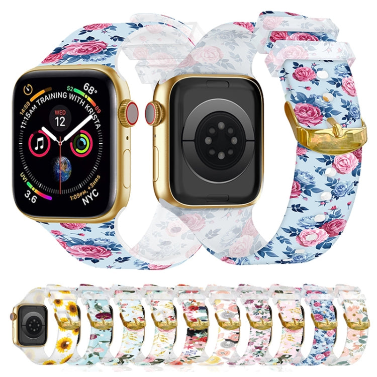 Square Buckle Transparent Watch Band For Apple Watch Series 9&8&7 41mm / SE 3&SE 2&6&SE&5&4 40mm / 3&2&1 38mm(9) by bashfashion