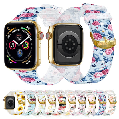 Square Buckle Transparent Watch Band For Apple Watch Series 9&8&7 41mm / SE 3&SE 2&6&SE&5&4 40mm / 3&2&1 38mm(10) by bashfashion