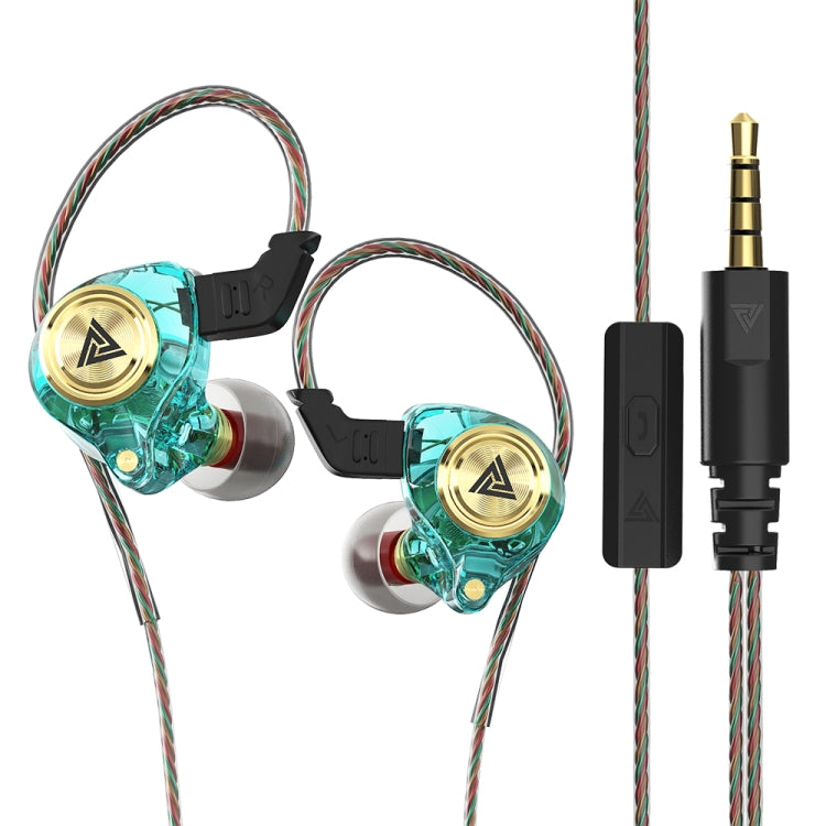 QKZ AK3 FiLe In-ear Subwoofer Wire-controlled Earphone with Mic(Cyan) by QKZ