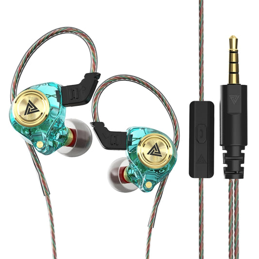 QKZ AK3 FiLe In-ear Subwoofer Wire-controlled Earphone with Mic(Cyan) by QKZ