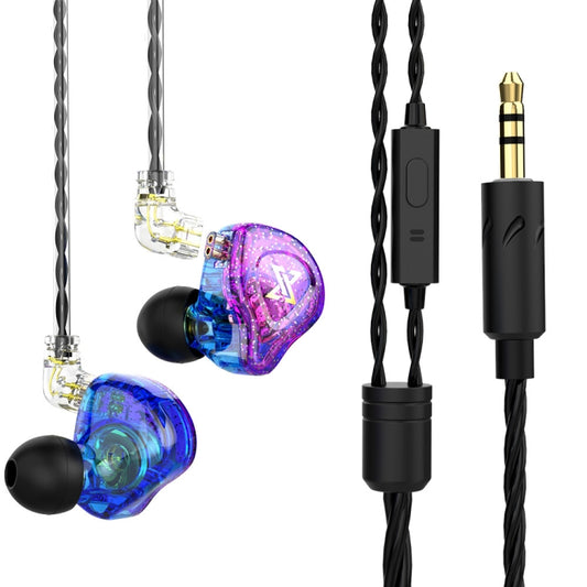 QKZ AK6 MAX In-ear Dynamic Subwoofer Wire-controlled Earphone, Version:with Mic Version(Colorful) by QKZ