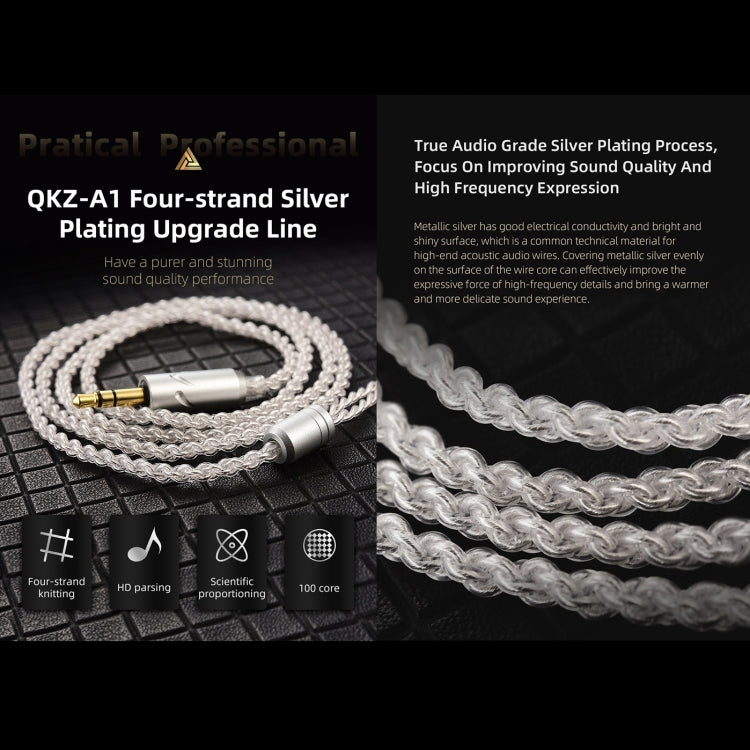 QKZ A1 Four-strand Silver-plated Wired Earphone by QKZ