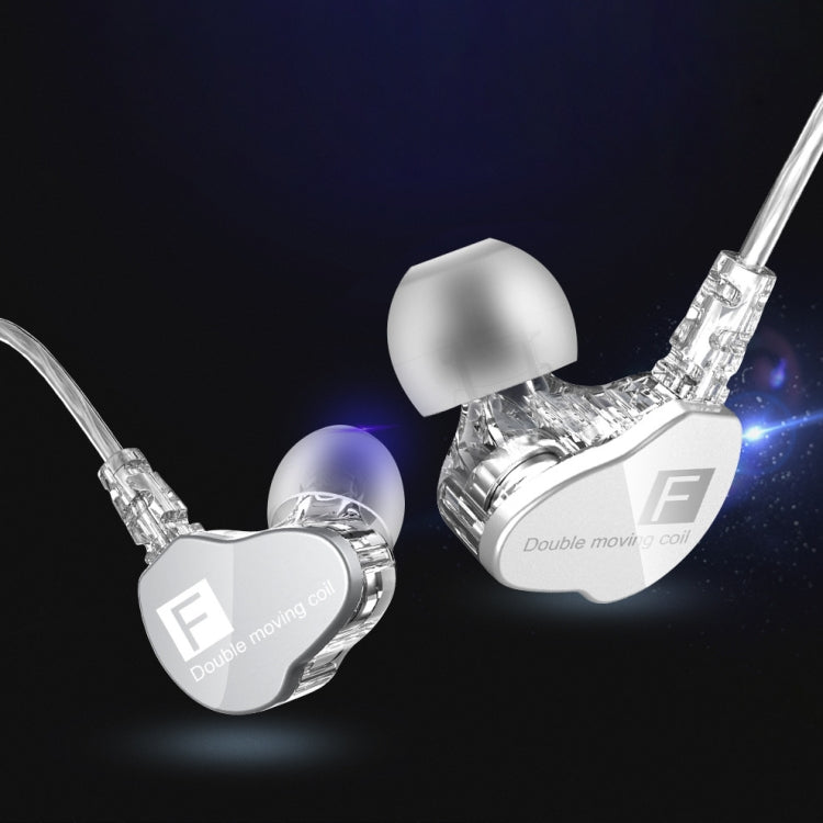 QKZ F910 In-Ear Subwoofer Dual Dynamic Earphone(Transparent) by QKZ
