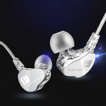 QKZ F910 In-Ear Subwoofer Dual Dynamic Earphone(Transparent) by QKZ