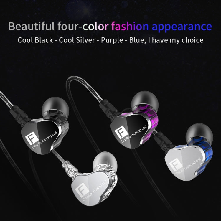 QKZ F910 In-Ear Subwoofer Dual Dynamic Earphone(Transparent) by QKZ