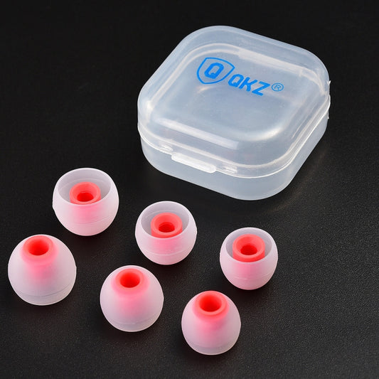 QKZ GJES 6-in-1 In-Ear Earphone Silicone Ear Caps(White Red) by QKZ