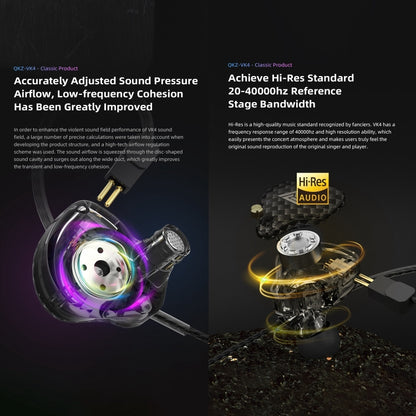 QKZ VK4 In-Ear Subwoofer HiFi Wire-controlled Earphone with Mic(Colorful Version) by QKZ