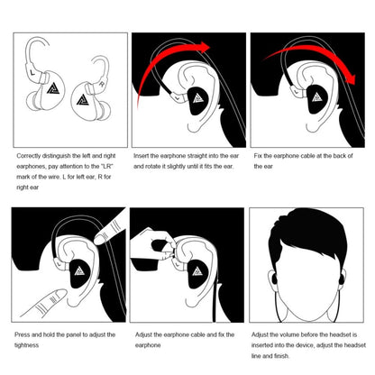 QKZ VK5 In-ear Dynamic Subwoofer Wire-controlled HiFi Sports Earphone with Mic(Black) by QKZ