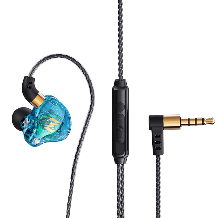 QKZ ZEN In-ear Subwoofer Wire-controlled Music Running Sports Earphone with Mic(Blue) by QKZ