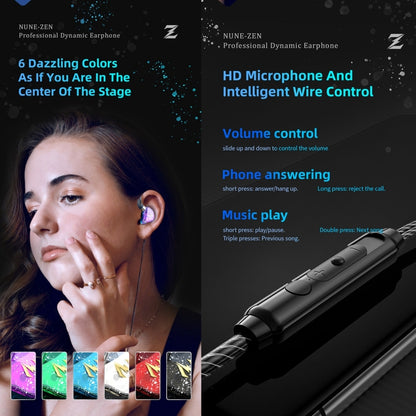 QKZ ZEN In-ear Subwoofer Wire-controlled Music Running Sports Earphone with Mic(Black) by QKZ