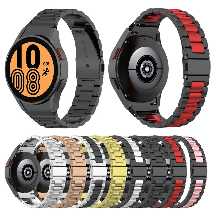 For Samsung Galaxy Watch 5 40mm Three Strains Steel Watch Band(Silver) by bashfashion