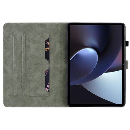 For OPPO Pad 11 Tiger Pattern PU Tablet Case(Grey) by bashfashion