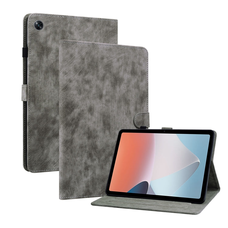 For OPPO Pad Air Tiger Pattern PU Tablet Case(Grey) by bashfashion