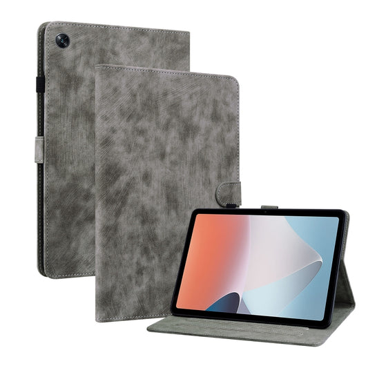 For OPPO Pad Air Tiger Pattern PU Tablet Case(Grey) by bashfashion