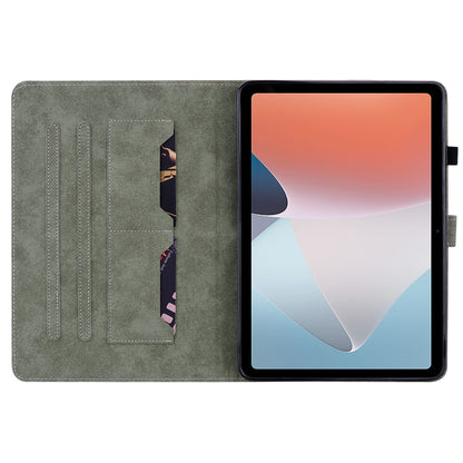 For OPPO Pad Air Tiger Pattern PU Tablet Case(Grey) by bashfashion
