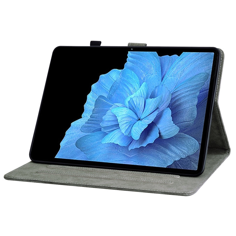 For vivo Pad 11 2022 Tiger Pattern PU Tablet Case(Grey) by bashfashion