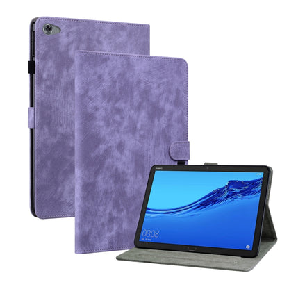 For Huawei MediaPad M5 Lite 10/C5 10.1 Tiger Pattern PU Tablet Case(Purple) by bashfashion