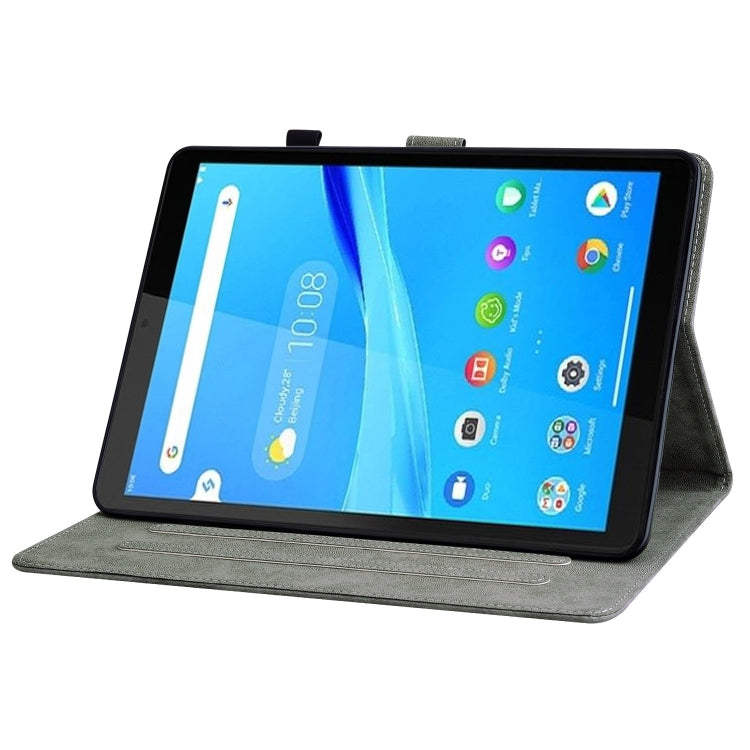 For Lenovo Tab M8 HD Tiger Pattern PU Tablet Case(Grey) by bashfashion