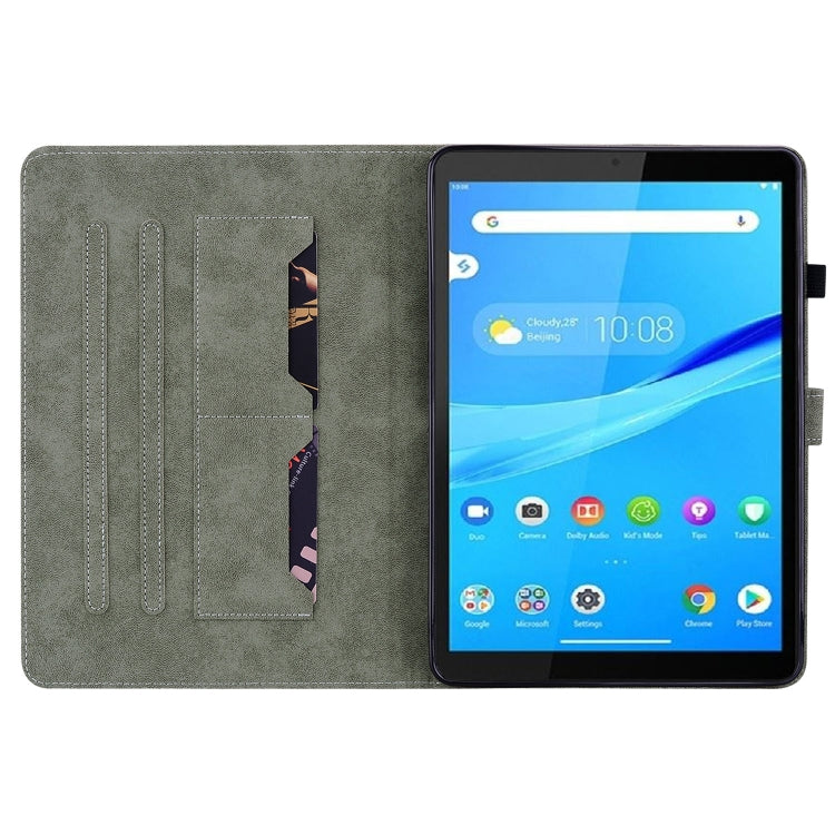 For Lenovo Tab M8 HD Tiger Pattern PU Tablet Case(Grey) by bashfashion