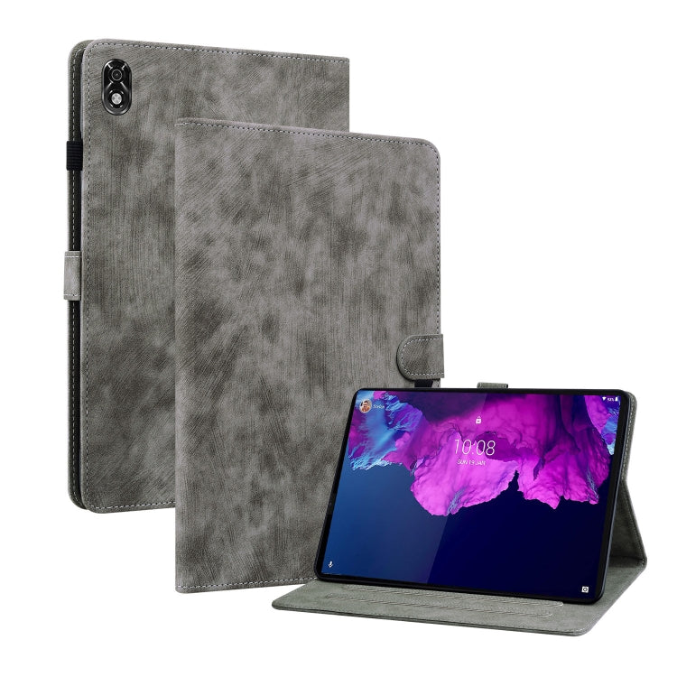 For Lenovo Legion Y700 Tiger Pattern PU Tablet Case(Grey) by bashfashion