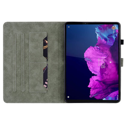 For Lenovo Legion Y700 Tiger Pattern PU Tablet Case(Grey) by bashfashion