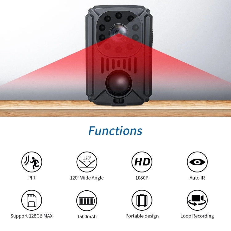 MD31 Mini 1080P HD Camcorder Night Vision PIR Motion Action Micro Camera(Black) by bashfashion
