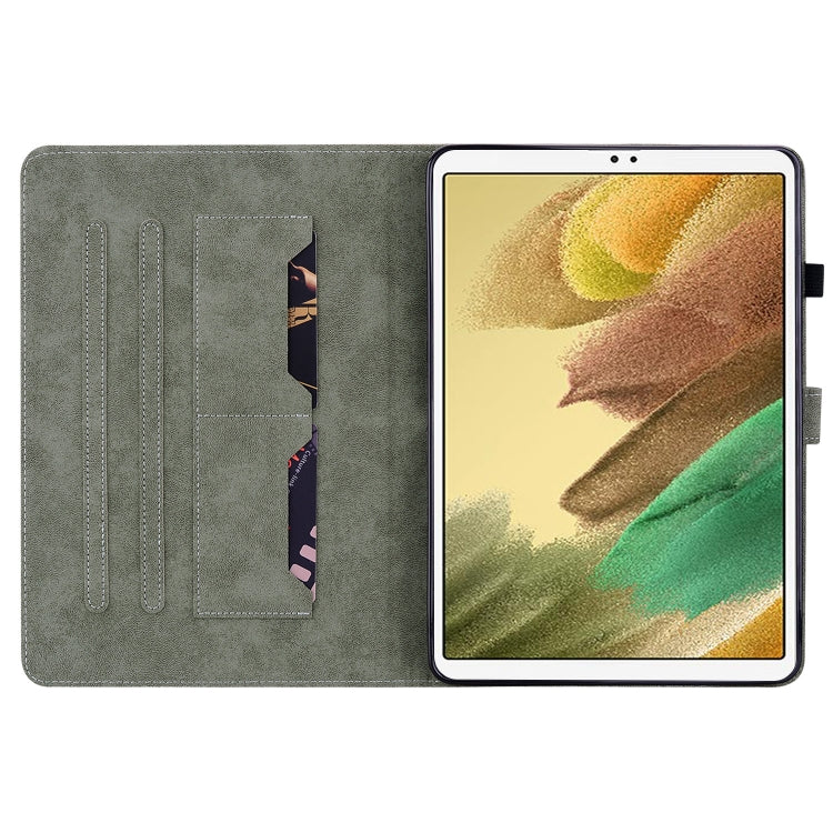 For Samsung Galaxy Tab A7 Lite Tiger Pattern Flip Leather Tablet Case(Grey) by bashfashion
