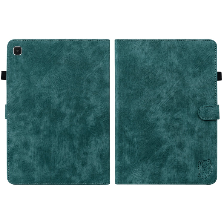 For Samsung Galaxy Tab A7 Lite Tiger Pattern Flip Leather Tablet Case(Dark Green) by bashfashion