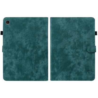 For Samsung Galaxy Tab A7 Lite Tiger Pattern Flip Leather Tablet Case(Dark Green) by bashfashion