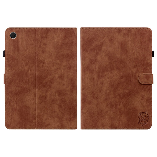 For Samsung Galaxy Tab А8 10.5 Wifi/LTE Tiger Pattern Flip Leather Tablet Case(Brown) by bashfashion
