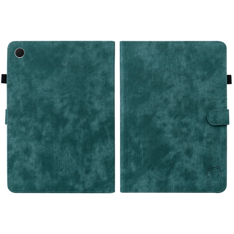 For Samsung Galaxy Tab А8 10.5 Wifi/LTE Tiger Pattern Flip Leather Tablet Case(Dark Green) by bashfashion