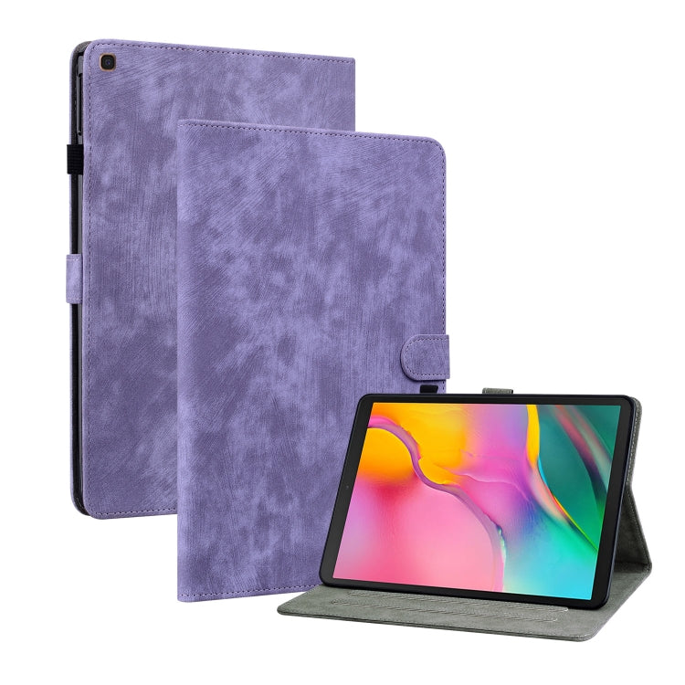 For Samsung Galaxy Tab A 10.1 2019 Tiger Pattern Flip Leather Tablet Case(Purple) by bashfashion