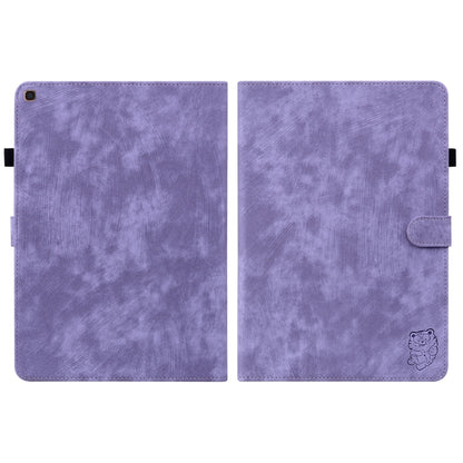 For Samsung Galaxy Tab A 10.1 2019 Tiger Pattern Flip Leather Tablet Case(Purple) by bashfashion