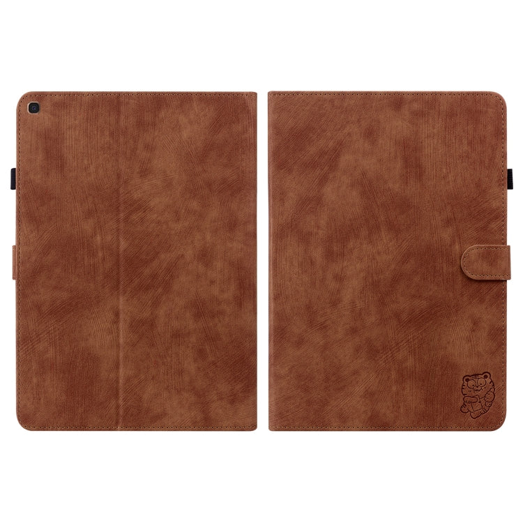 For Samsung Galaxy Tab A 10.1 2019 Tiger Pattern Flip Leather Tablet Case(Brown) by bashfashion